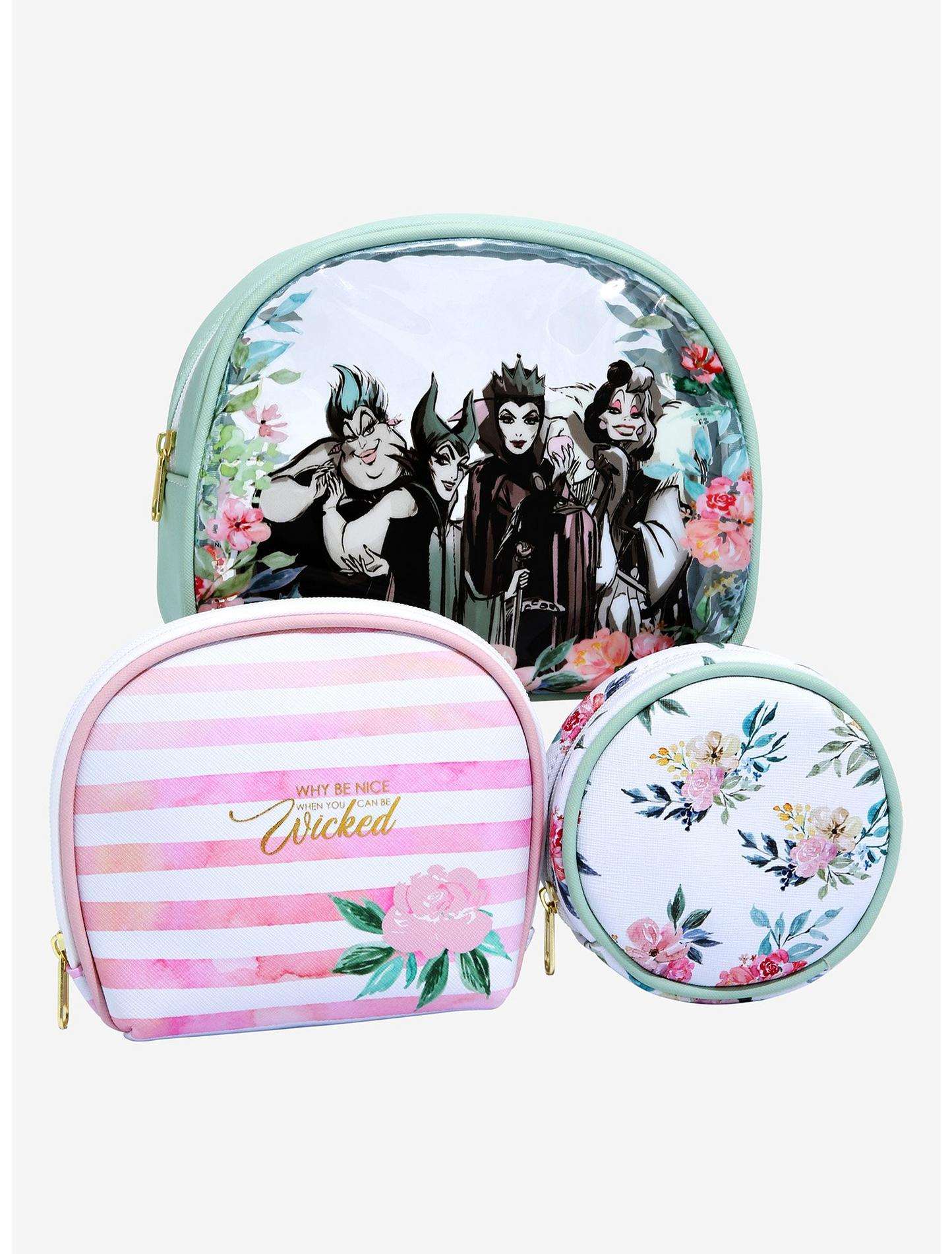 Disney Villains Floral Cosmetic Bag Set