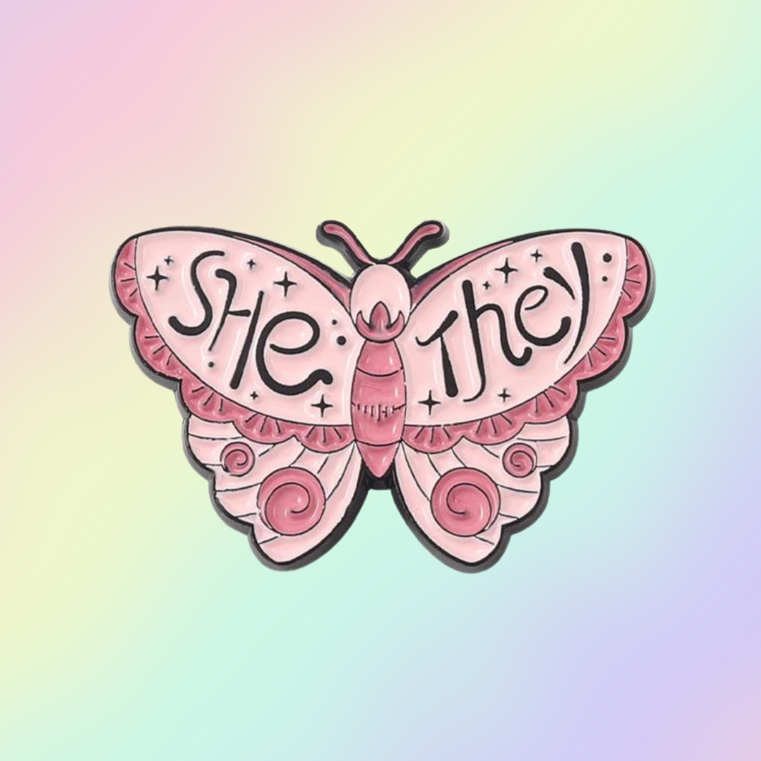 She/They Pronoun Pin