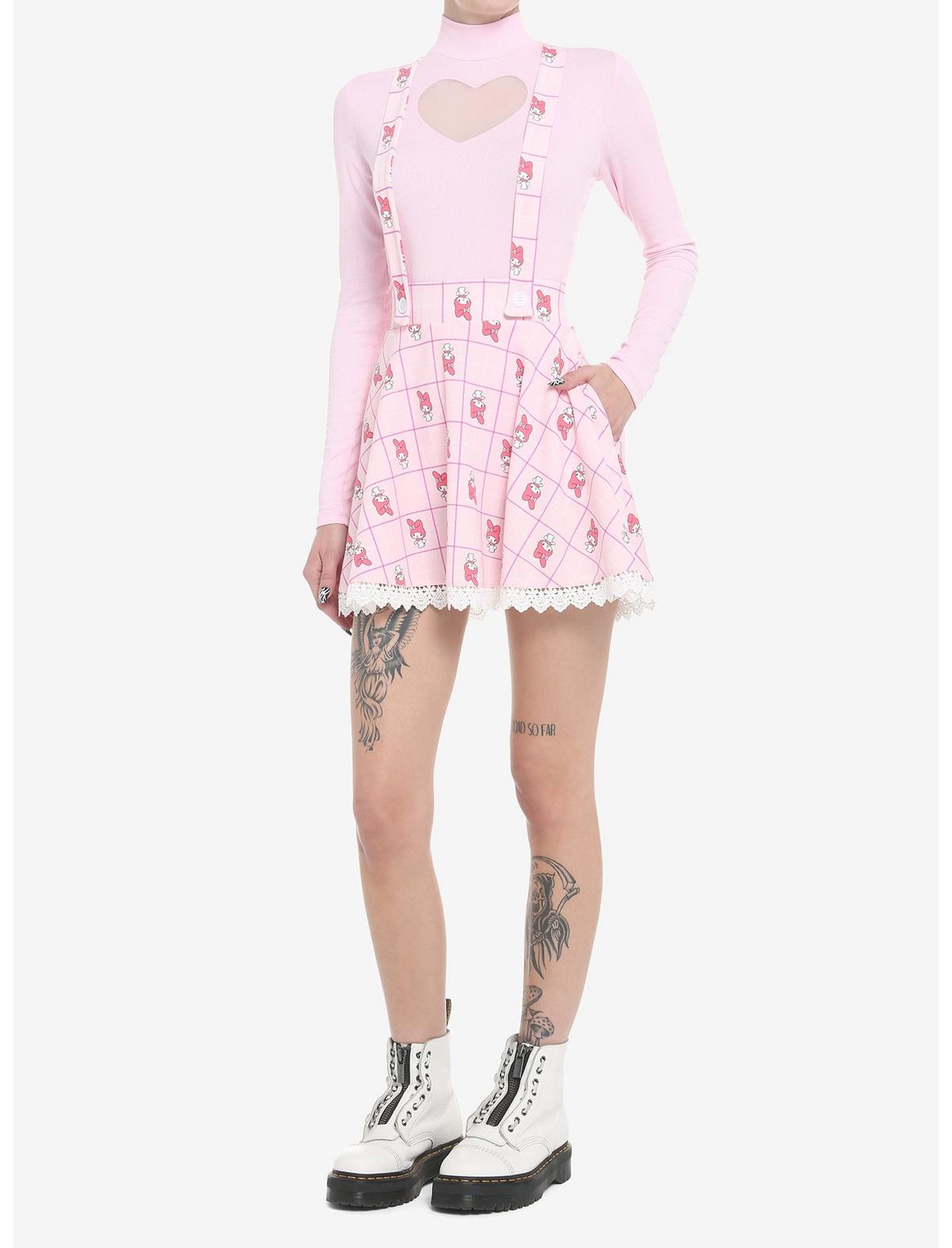My Melody Plaid & Lace Suspender Skirt Multiple Sizes