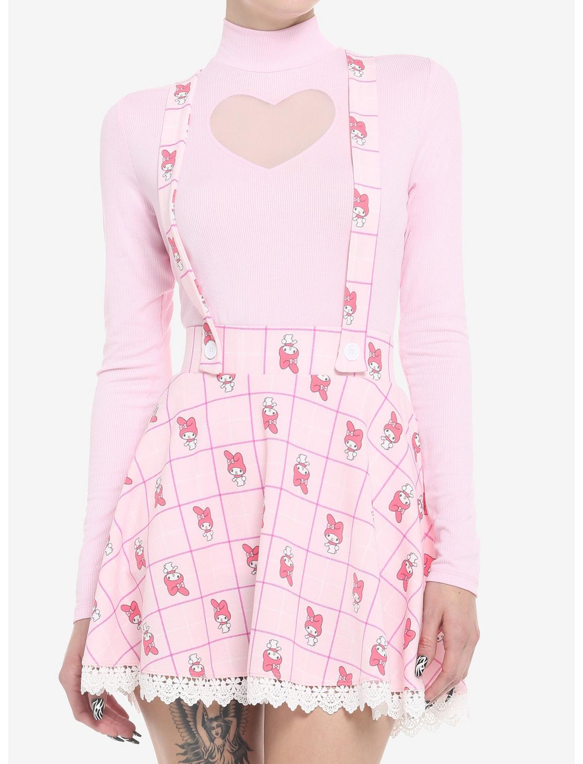 My Melody Plaid & Lace Suspender Skirt Multiple Sizes