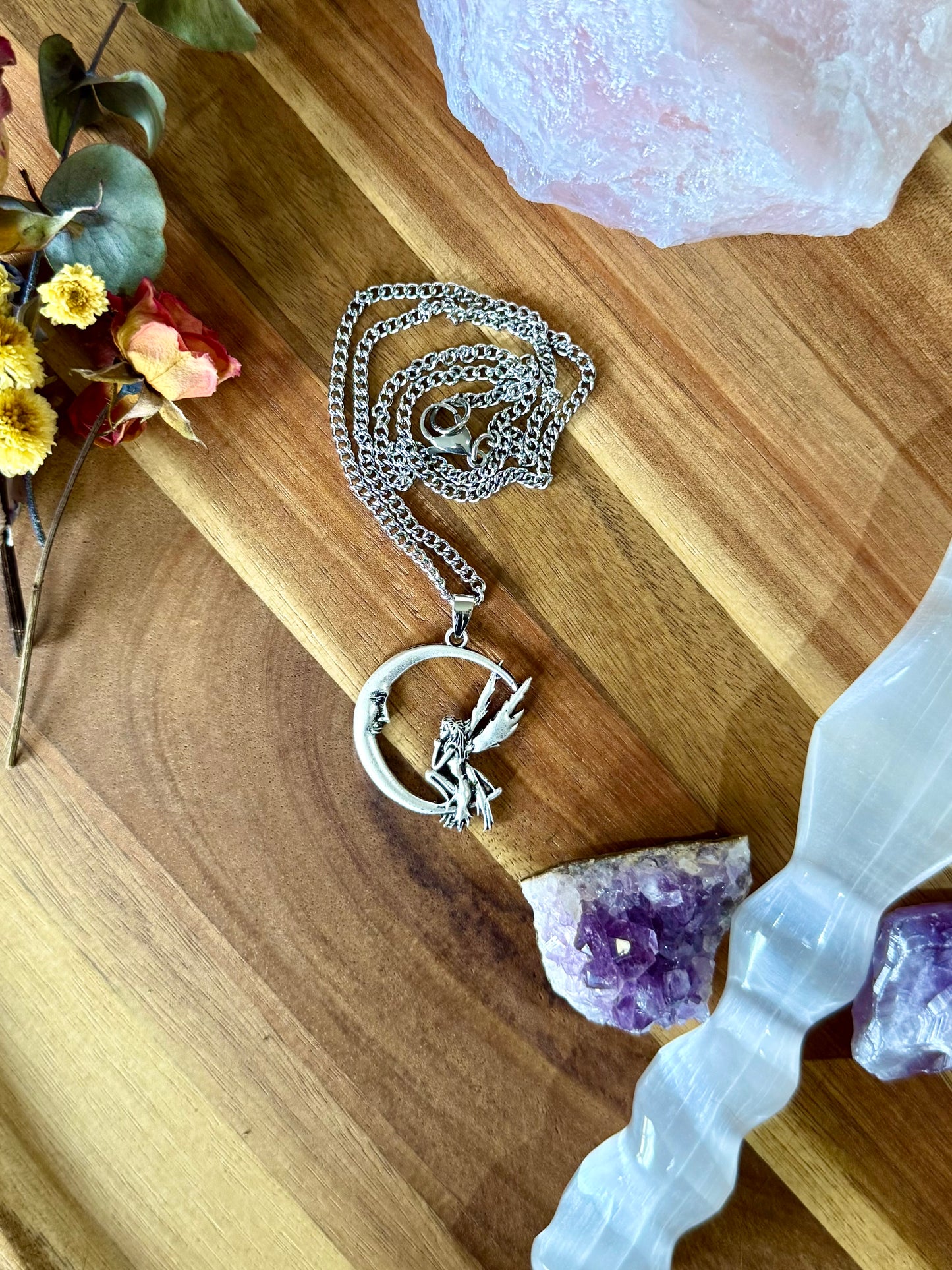 Fairy Perch Pendant Necklace