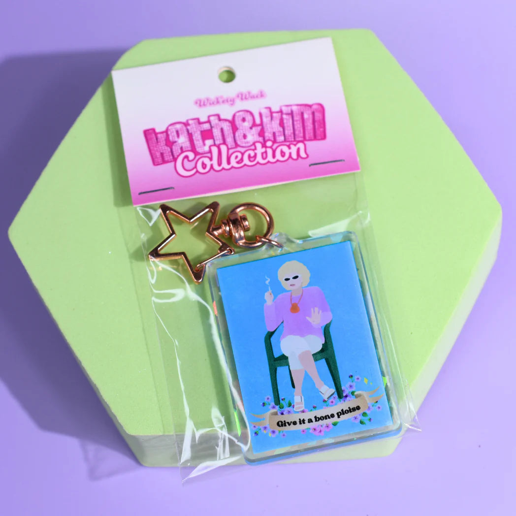 Kath & Kim Give it a Bone Ploise Holographic Key Ring