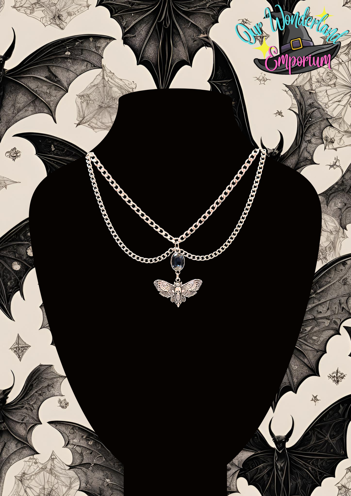 Deathly Blue Choker Chain On Bust