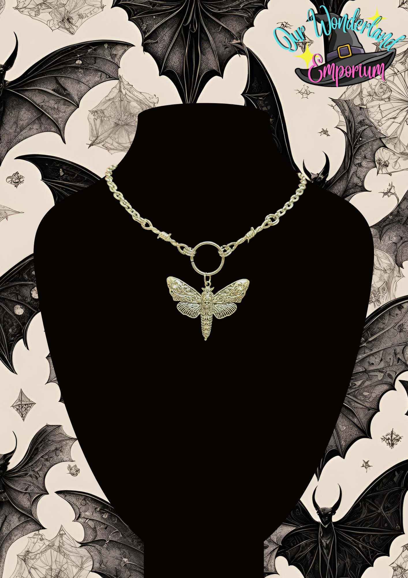 Deathly Delight Chain Necklace On Full Bust
