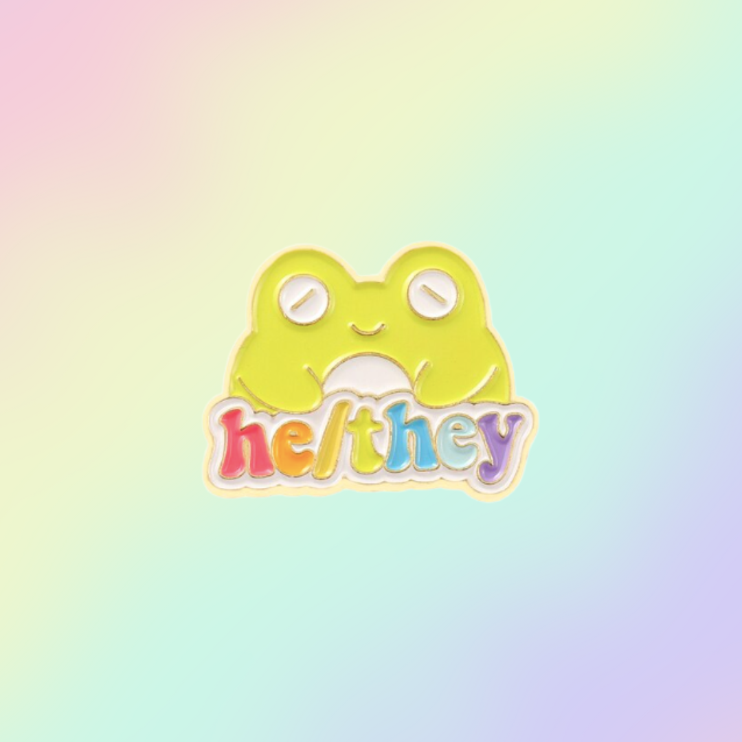 He/They Pronoun Pins
