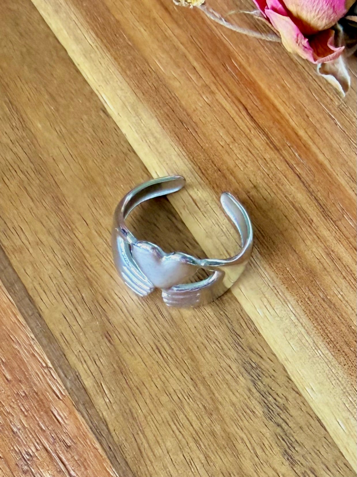 Heart & Hands Open Cuff Ring