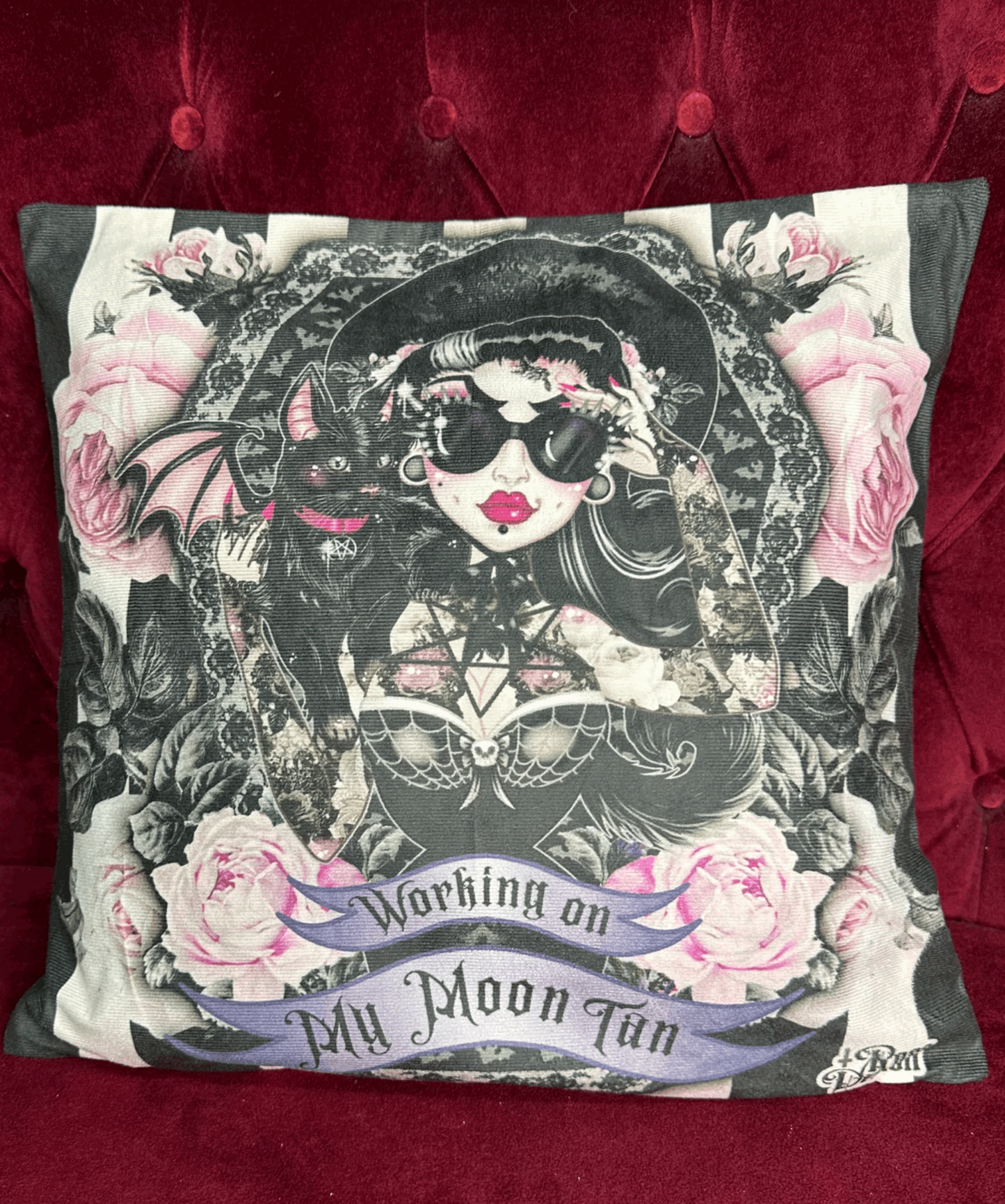 MOONTAN - Rose Demon Cushion Cover