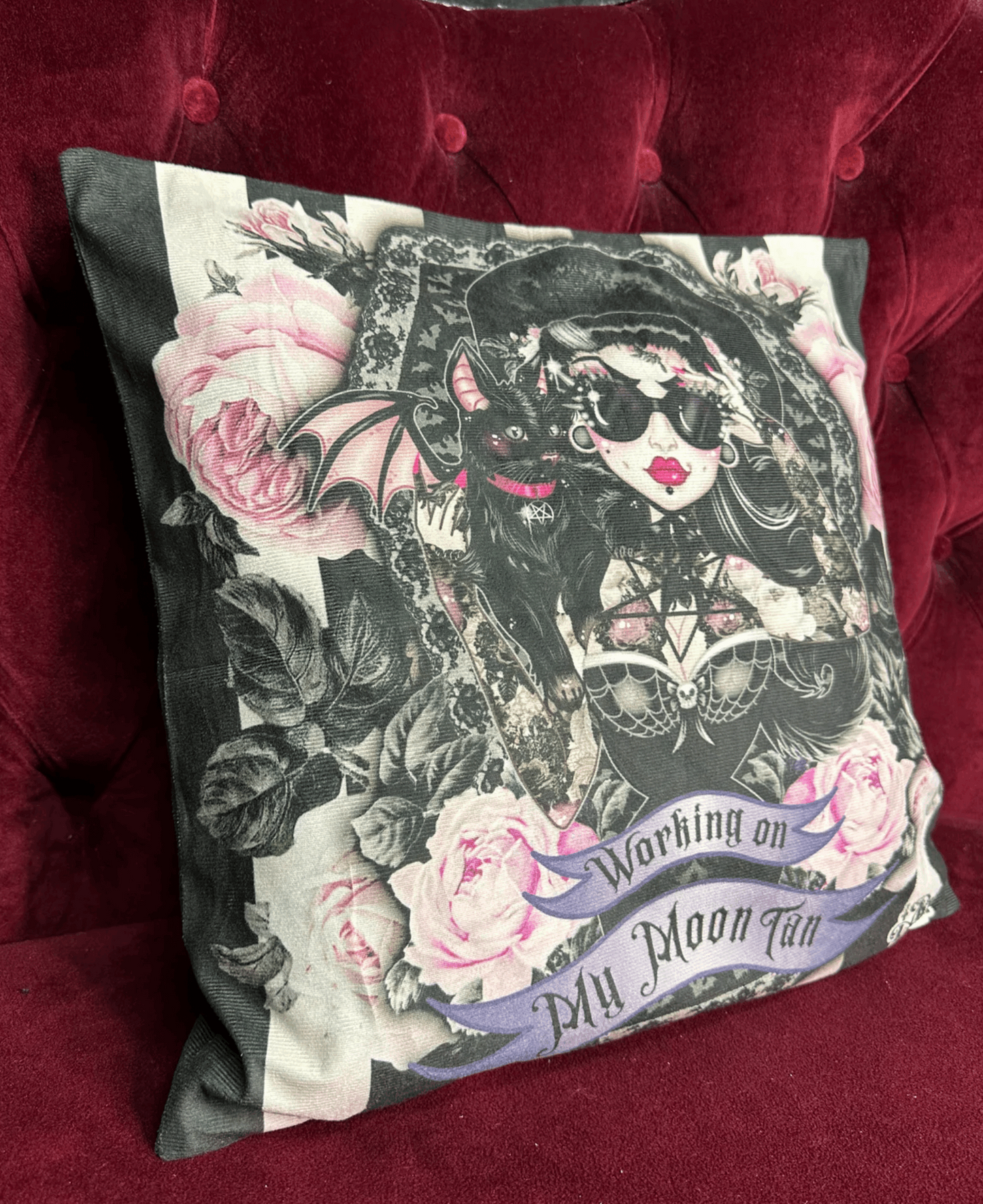 MOONTAN - Rose Demon Cushion Cover