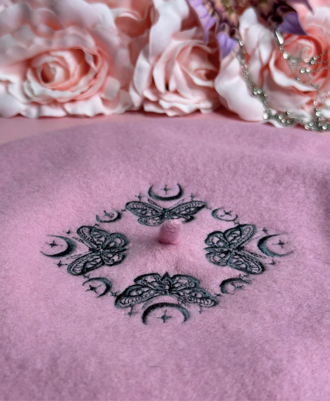 MOTH & MOON - Embroidered Beret