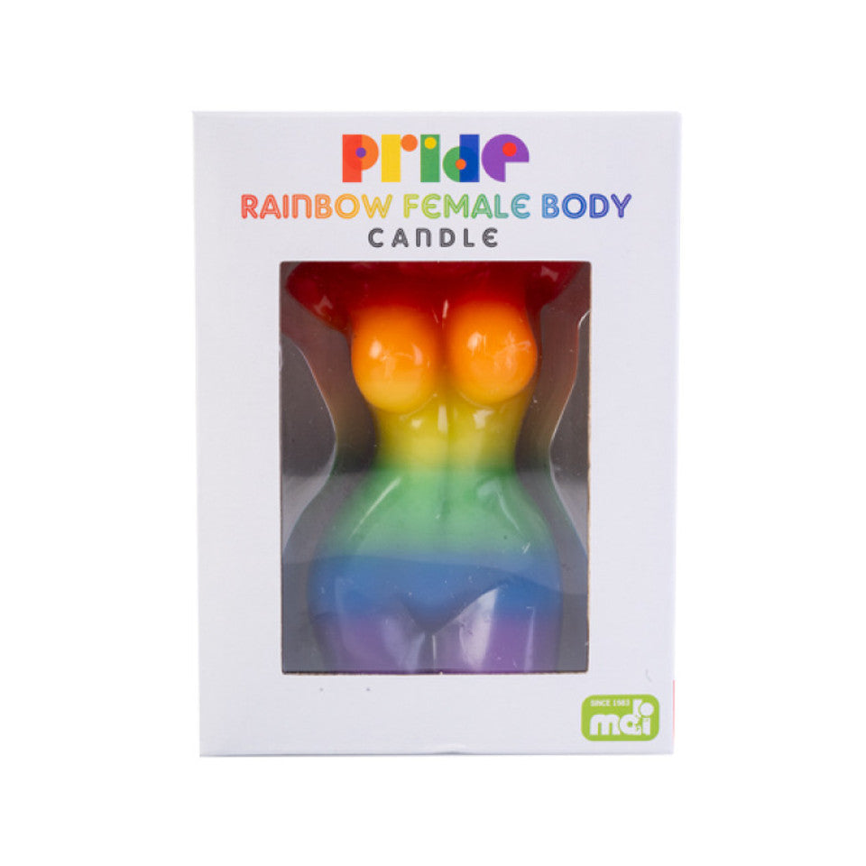 Rainbow Pride Female Body Candle