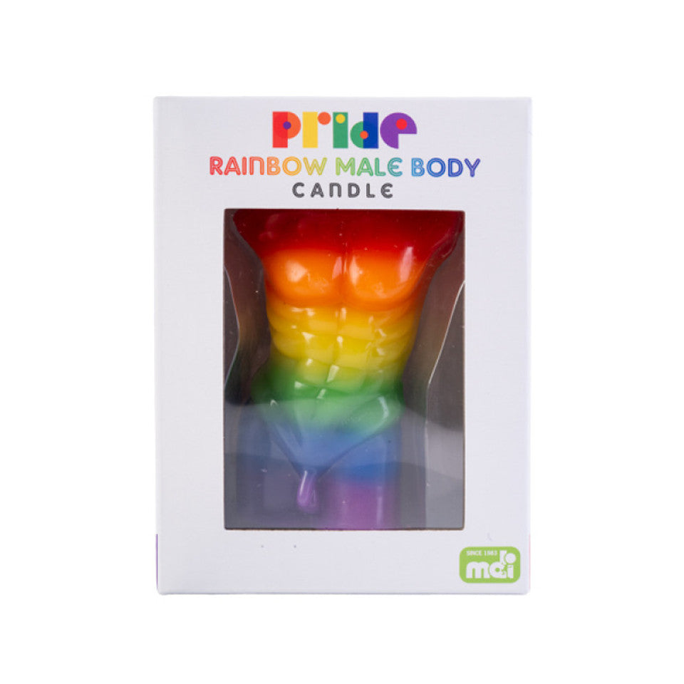 Rainbow Pride Male Body Candle