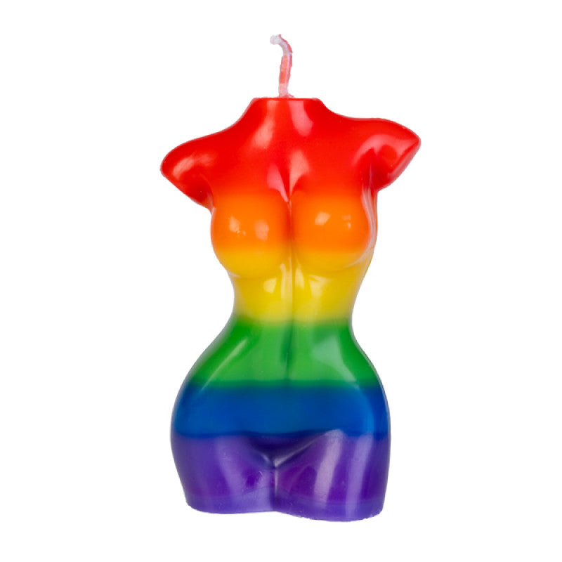 Rainbow Pride Female Body Candle
