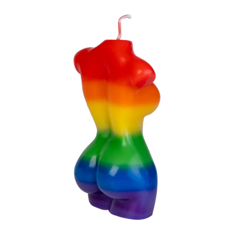 Rainbow Pride Female Body Candle