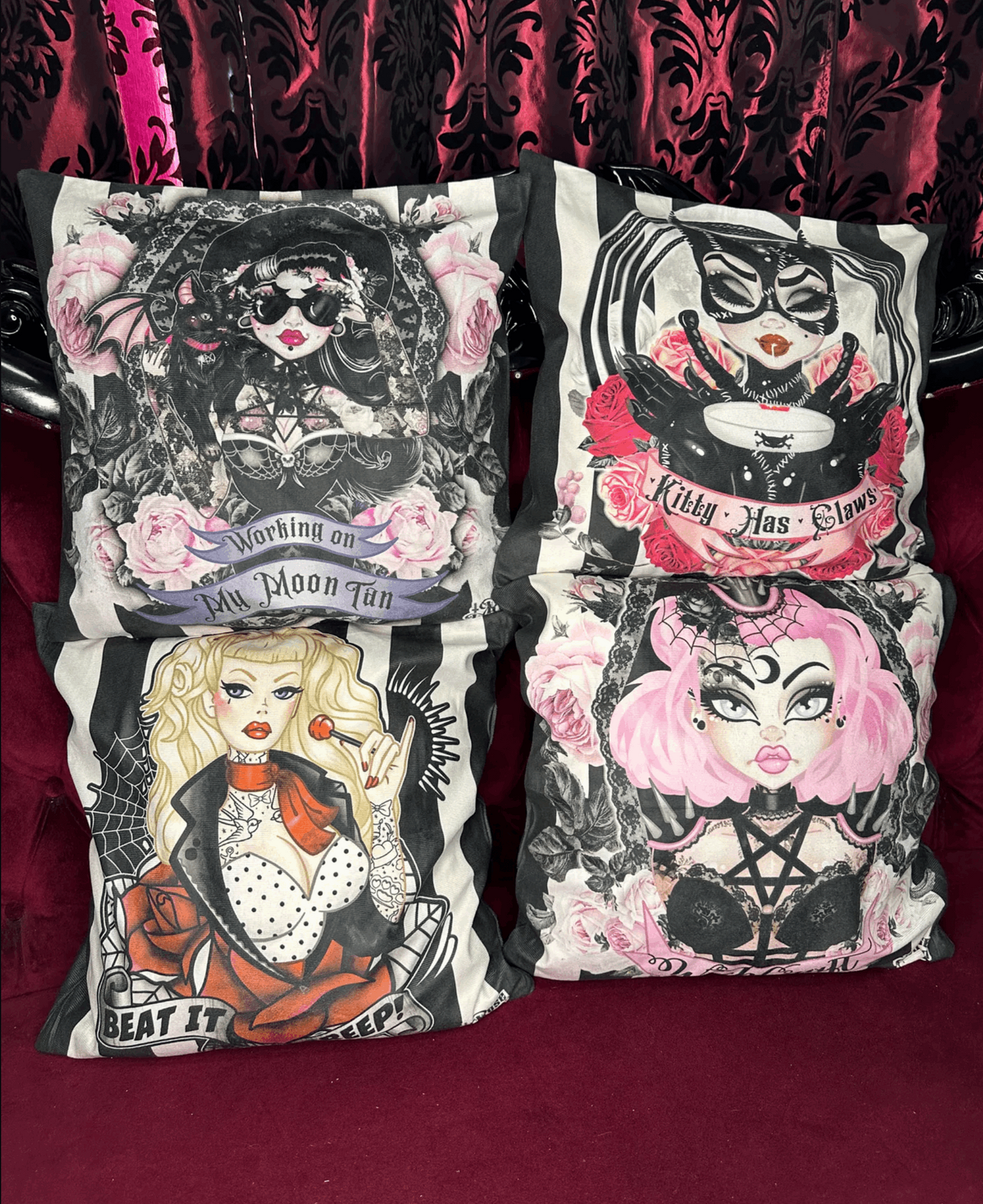 BEAT IT CREEP - Rose Demon Cushion Cover