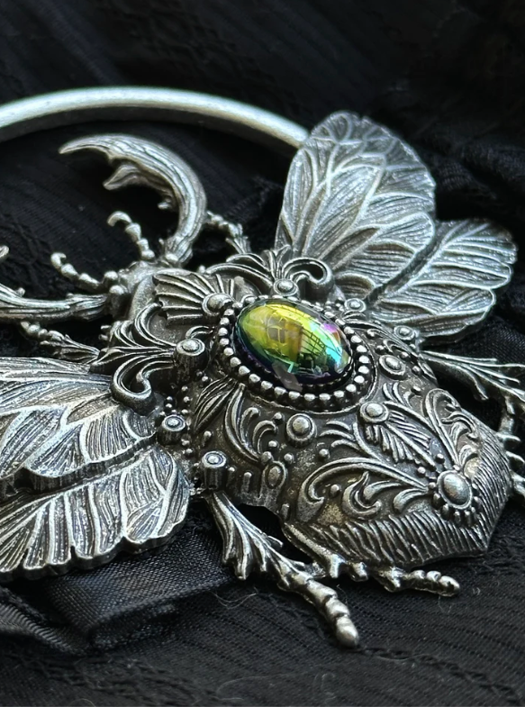 SCARAB RISING - Mother of Hades Beetle Necklace