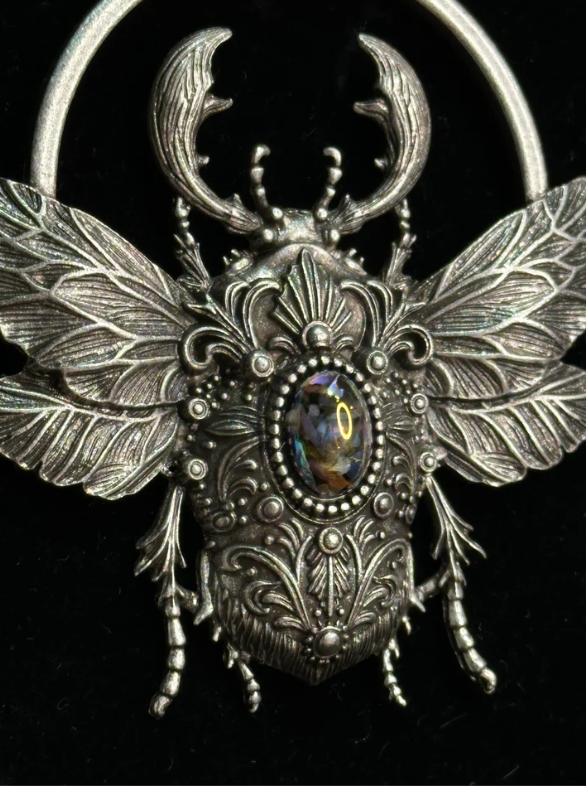 SCARAB RISING - Mother of Hades Beetle Necklace
