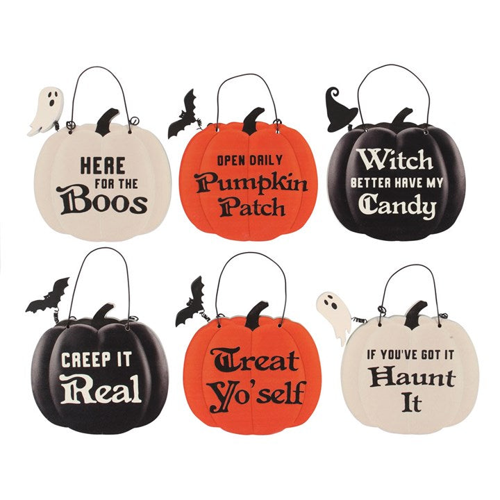 Mini Pumpkin Hanging Sign Display