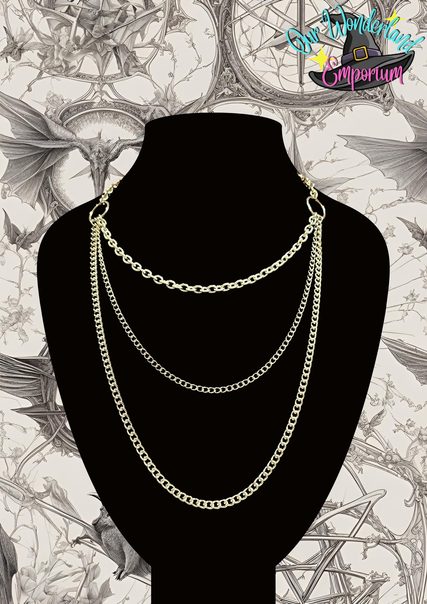 Stacked Chain Necklace On Bust