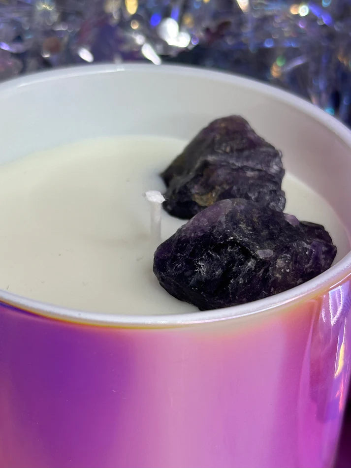 FULL BLOOM - crystal stone soy candle