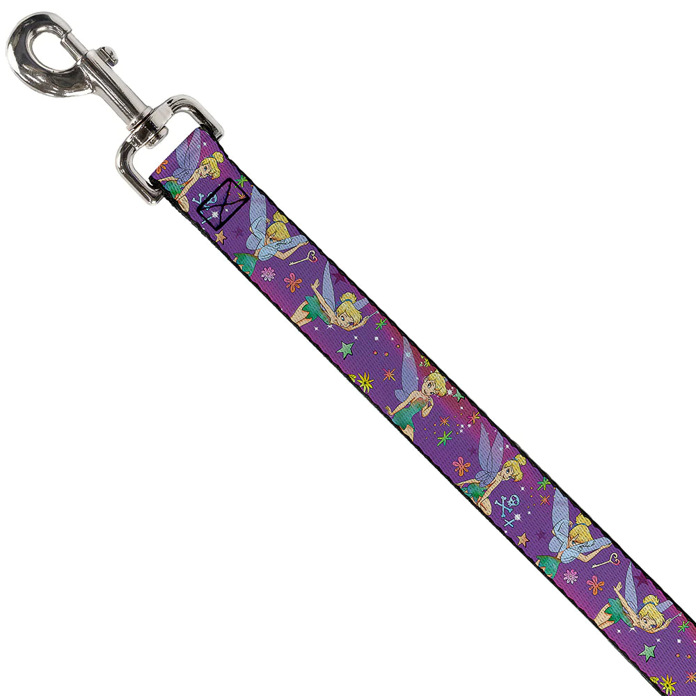 Dog Leash - 6-FEET - Tinker Bell Poses WIDE 1.5"