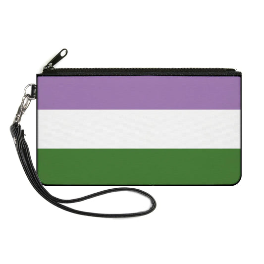 Canvas Zipper Wallet - SMALL - Flag Genderqueer