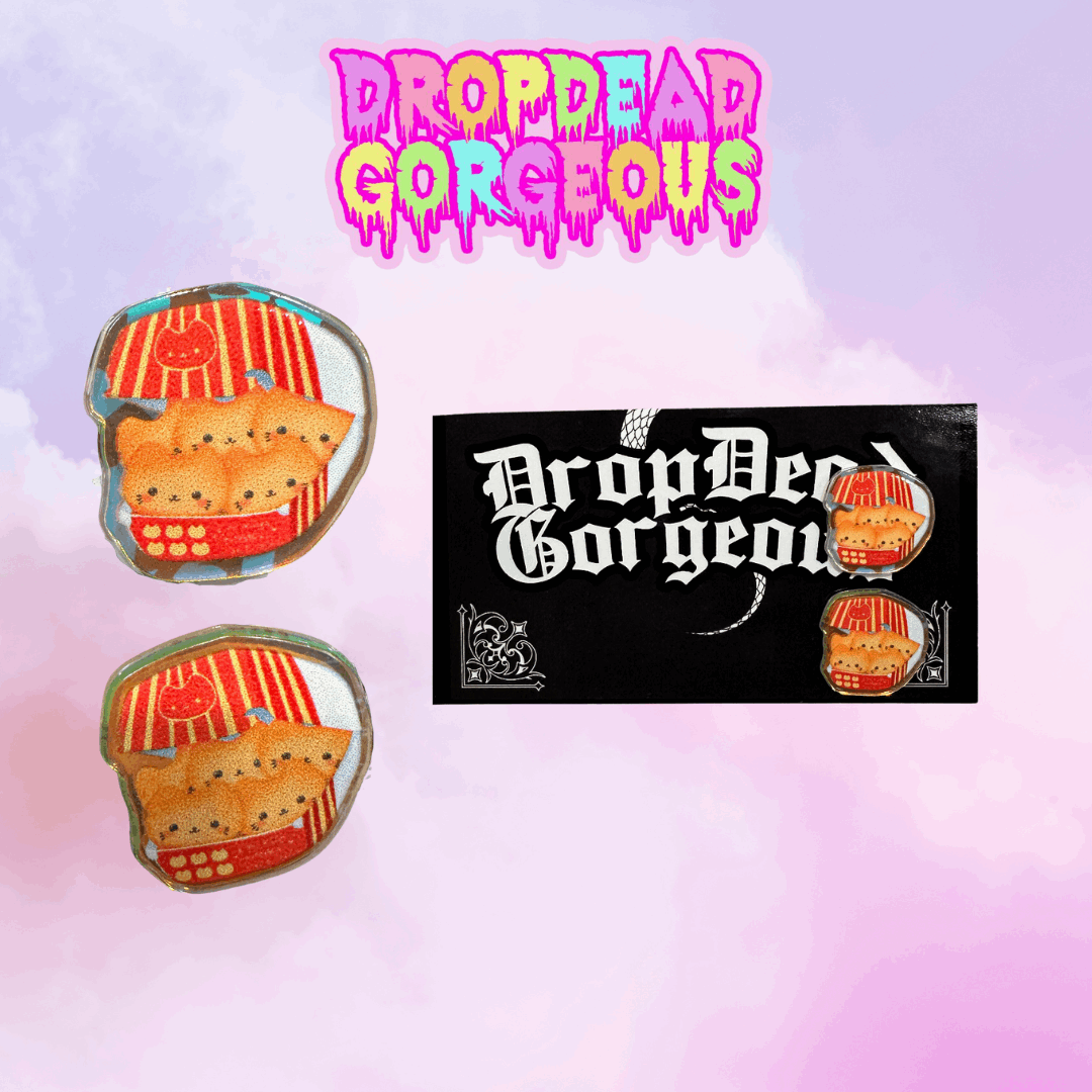 Kitty Nugget Kawaii Stud Earrings