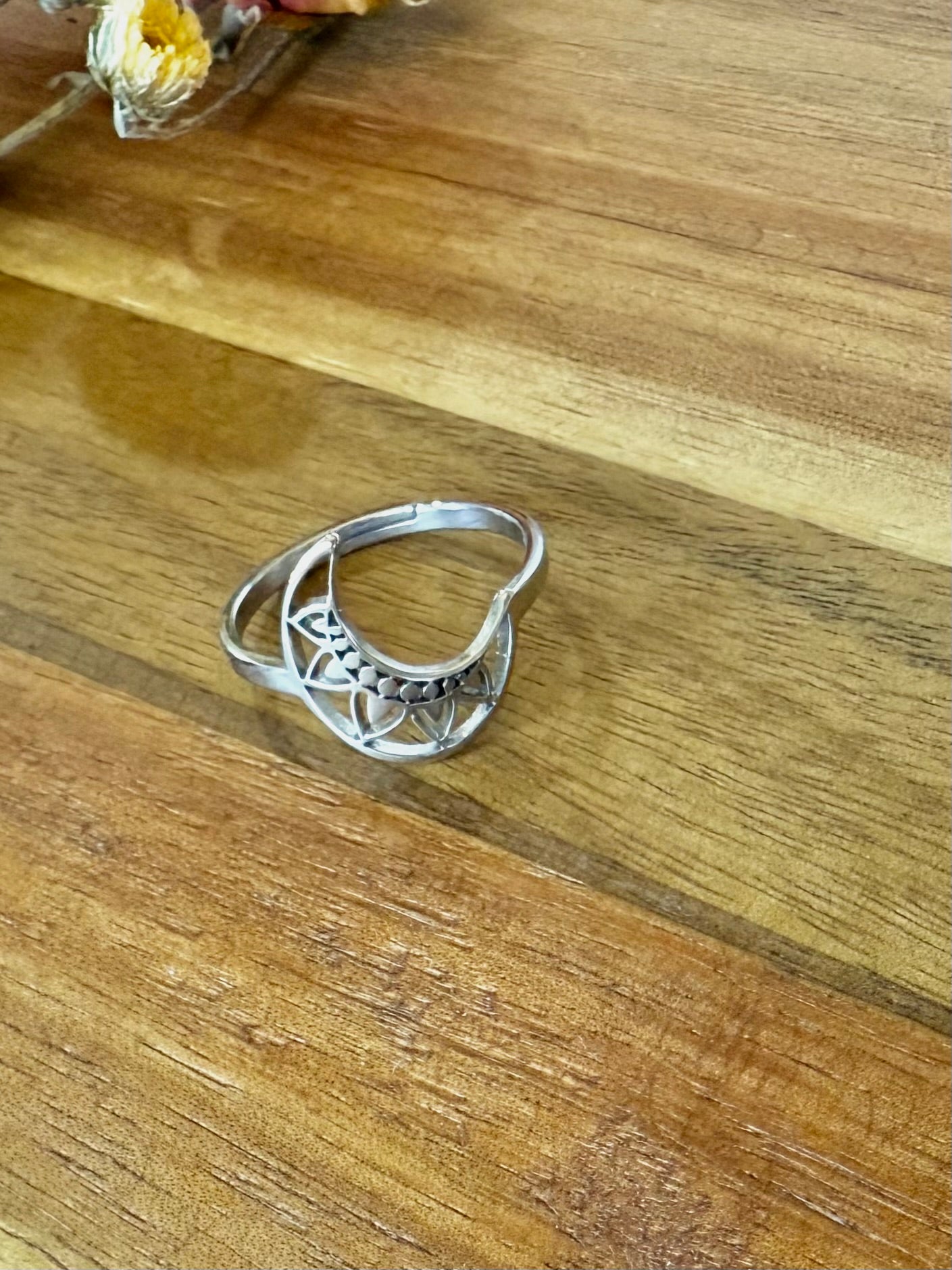 Crescent Moon Adjustable Ring