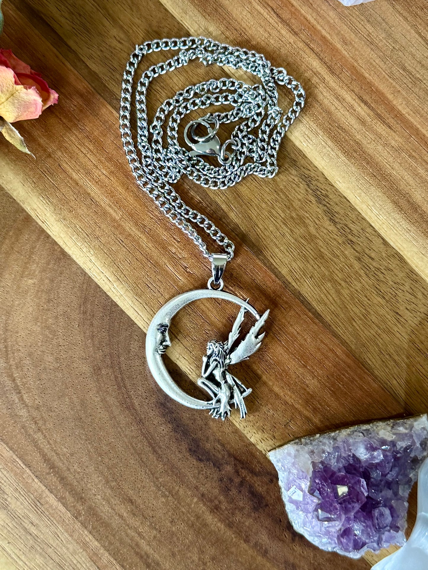 Fairy Perch Pendant Necklace