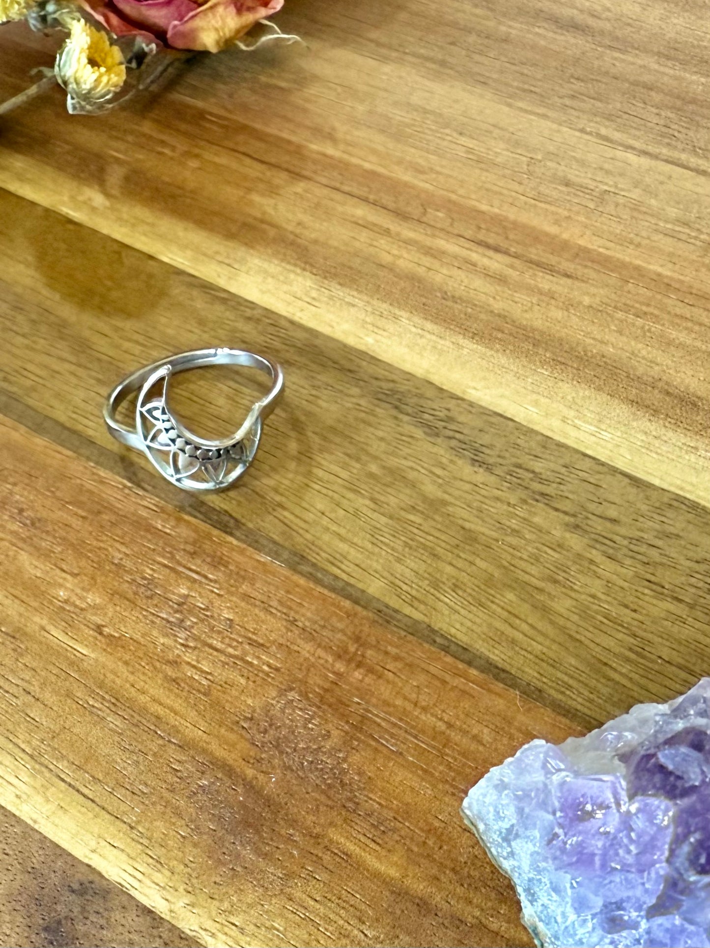 Crescent Moon Adjustable Ring