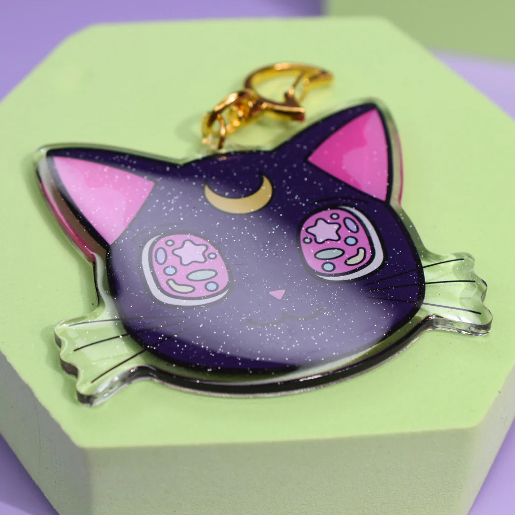 Luna from Planet Mau Glitter Keyring