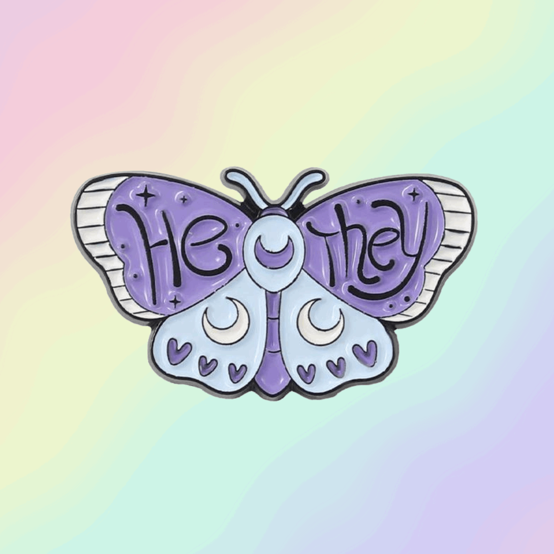 He/They Pronoun Pins