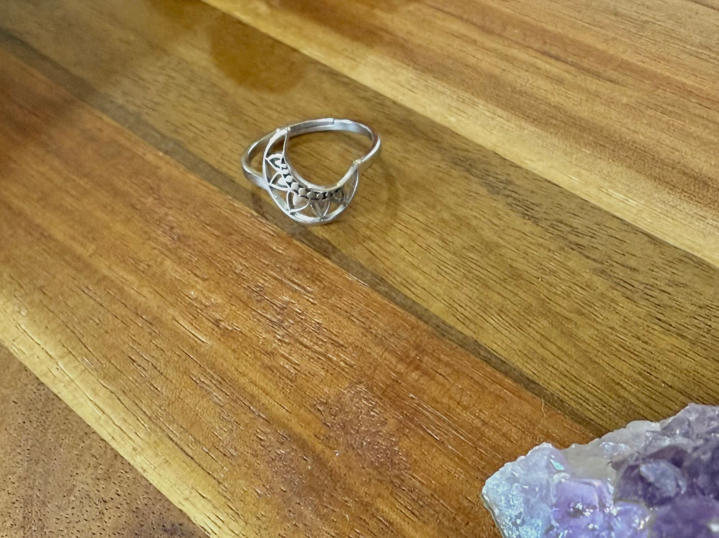 Crescent Moon Adjustable Ring