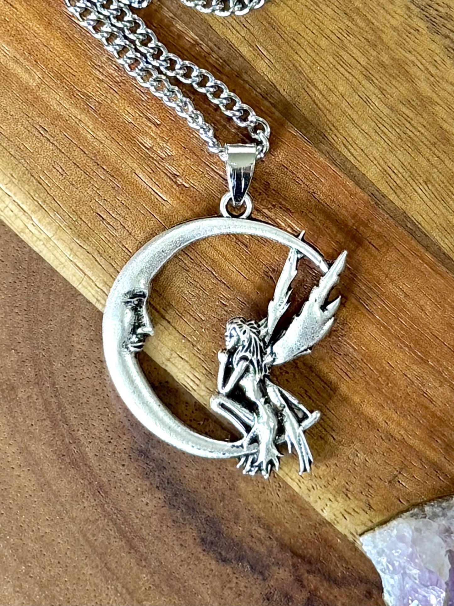 Fairy Perch Pendant Necklace