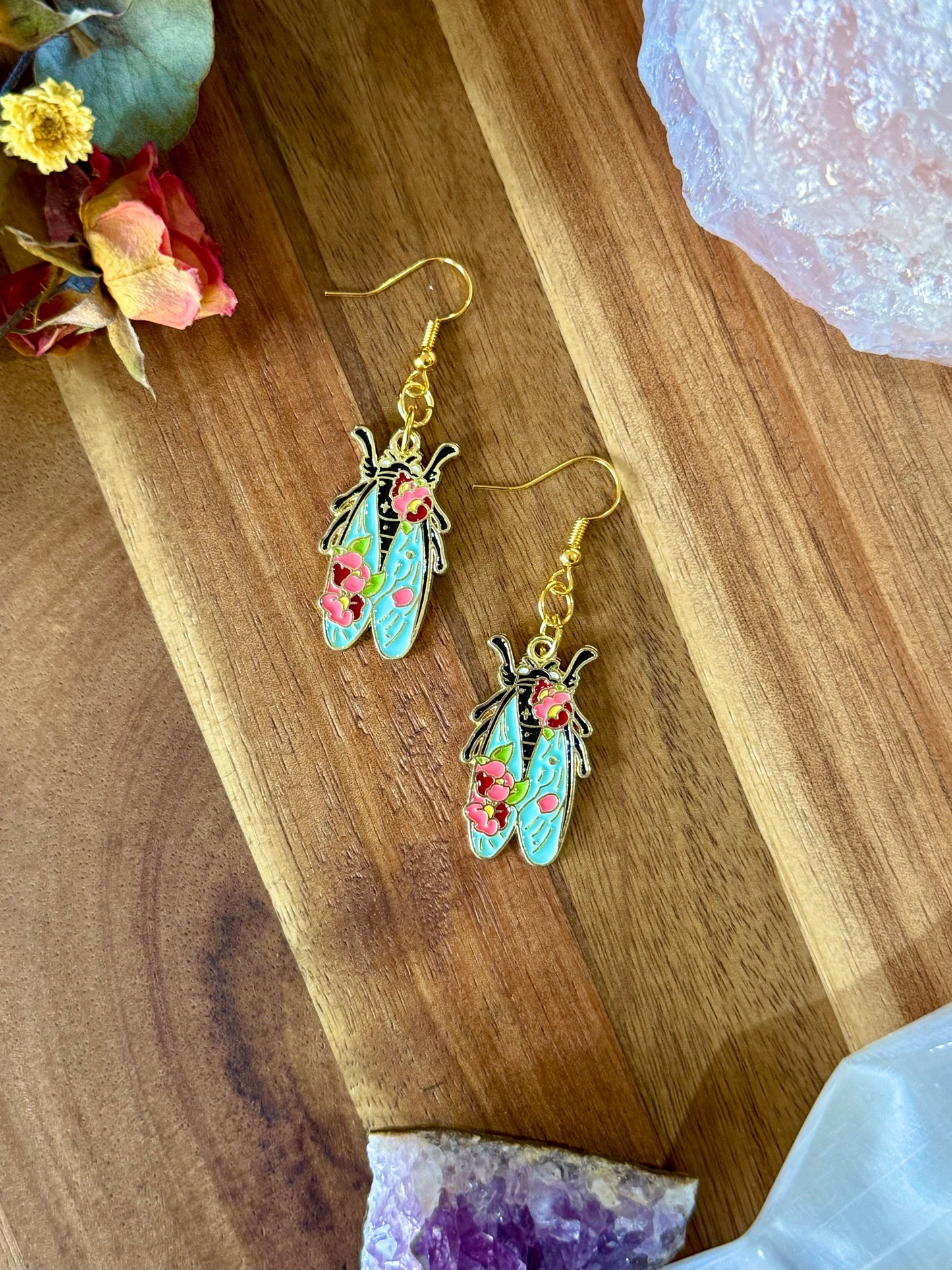 Cicada Enamel Earrings