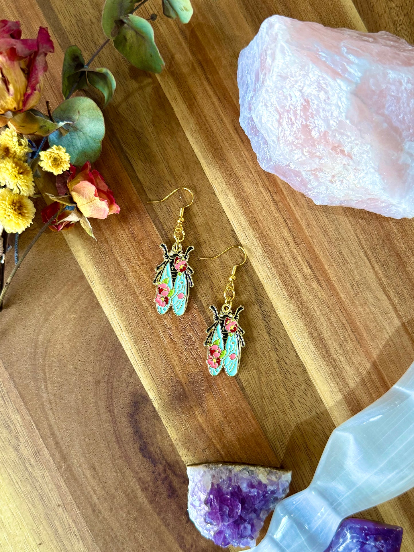 Cicada Enamel Earrings