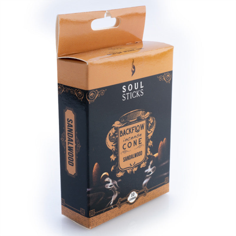 Soul Sticks Sandalwood Backflow Incense Cone - Set of 10