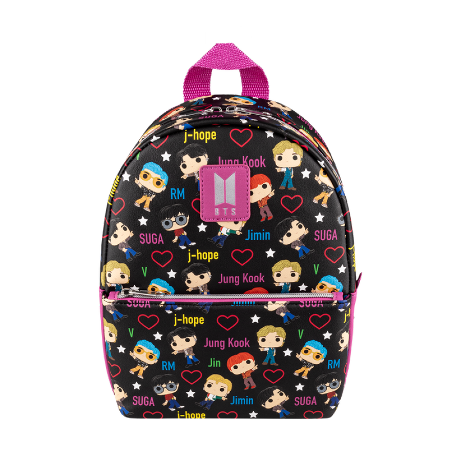 BTS - Band with Hearts All Over Print Mini Backpack