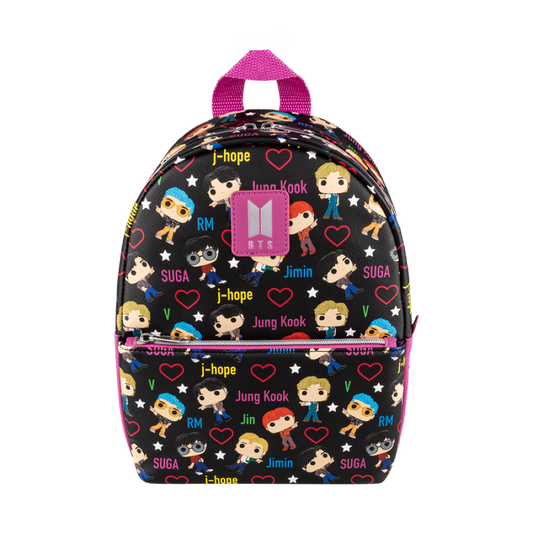 BTS - Band with Hearts All Over Print Mini Backpack