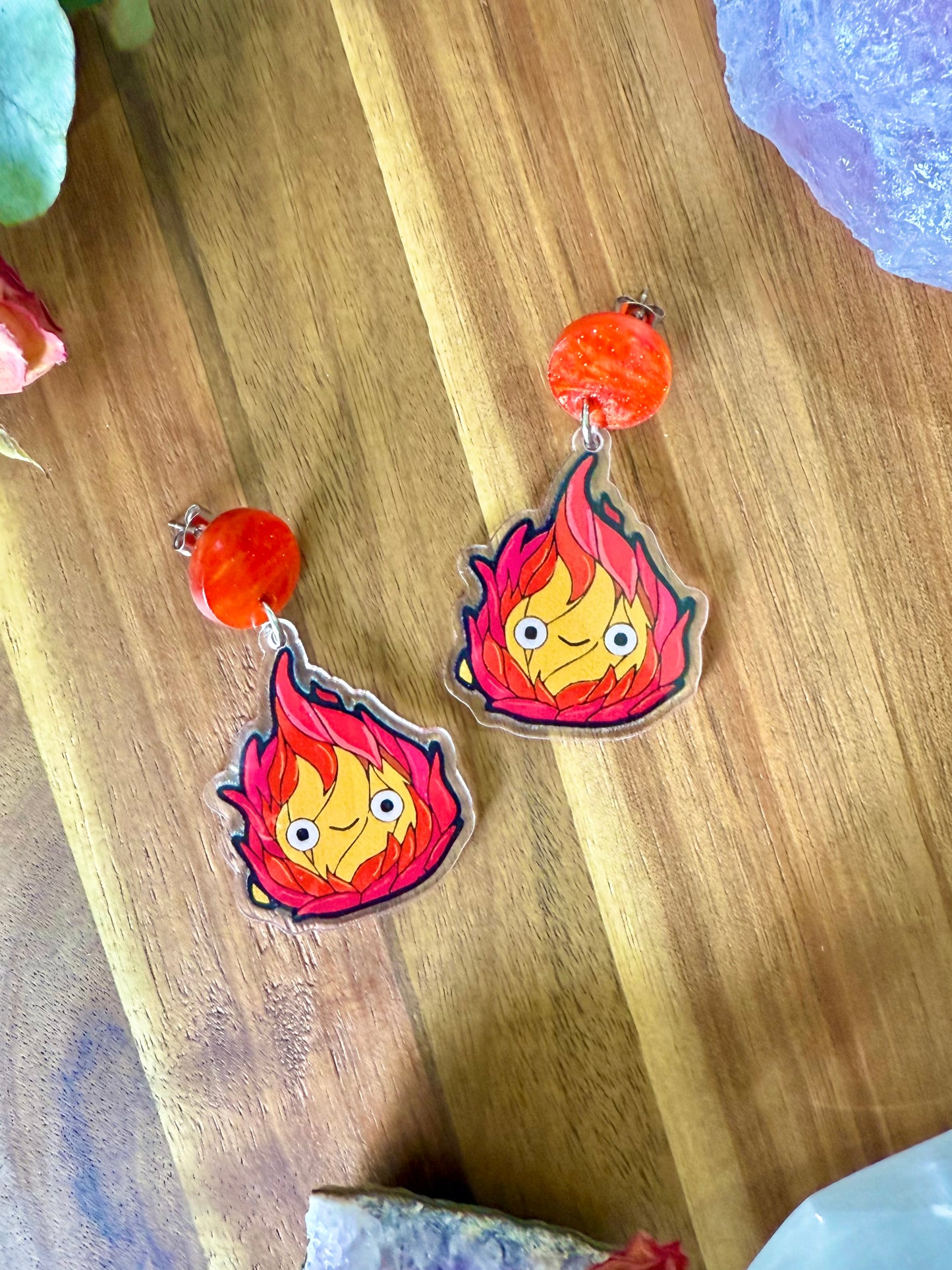 Fire Demon Dangle Earrings
