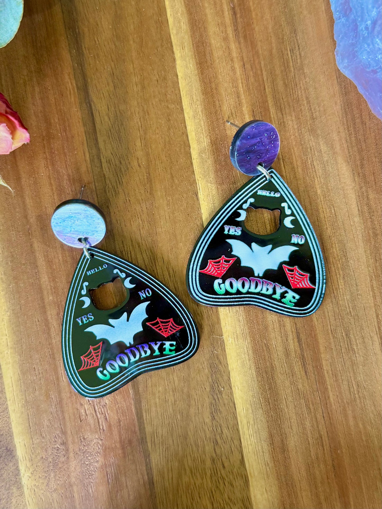 Goodbye Planchette Dangle Earrings