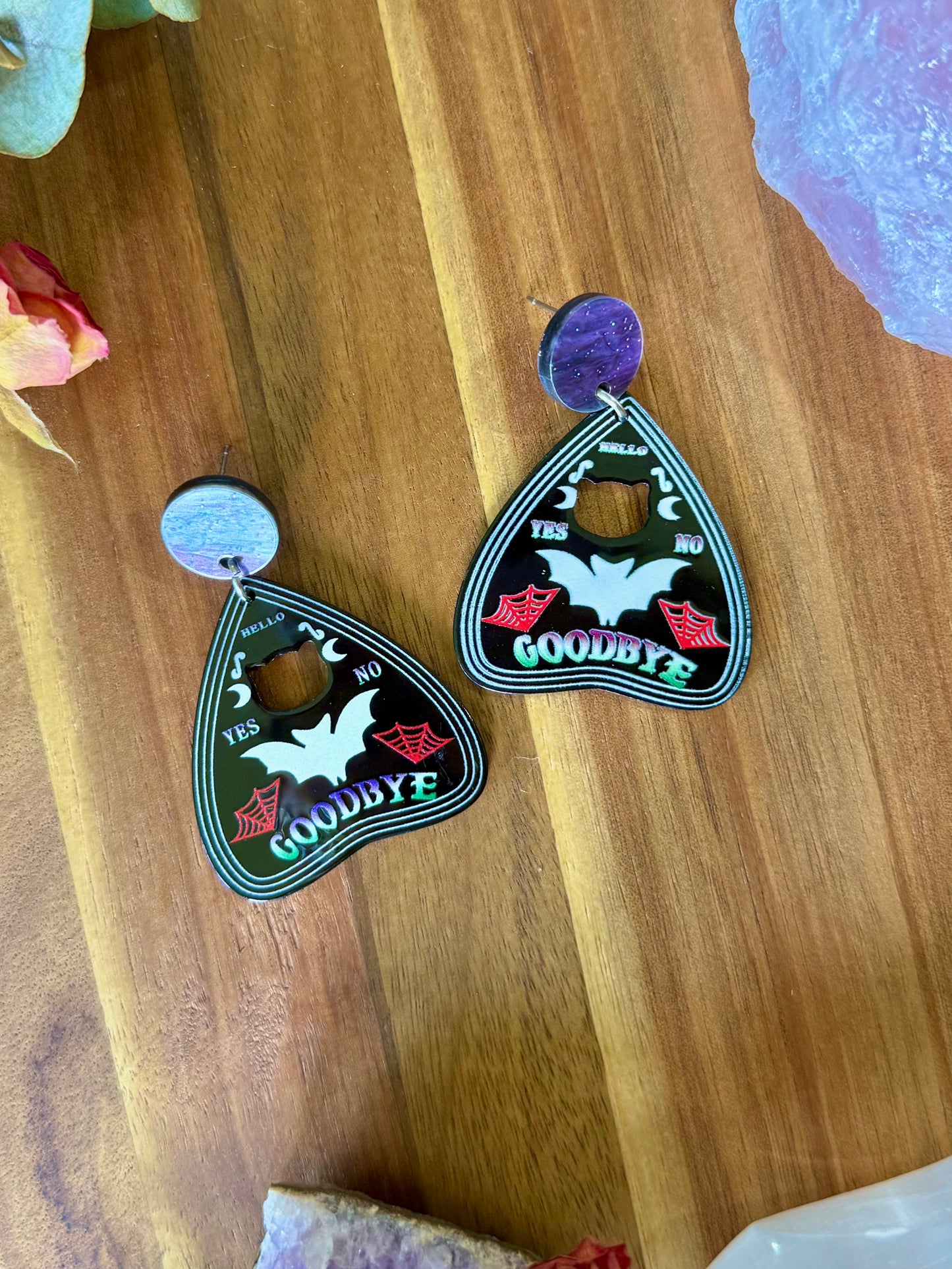 Goodbye Planchette Dangle Earrings