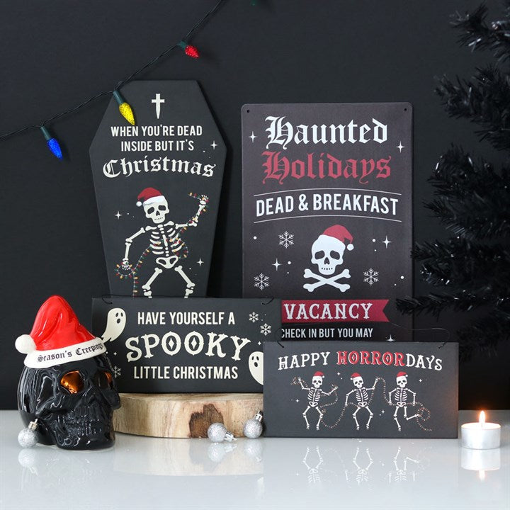 Haunted Holidays Metal Sign