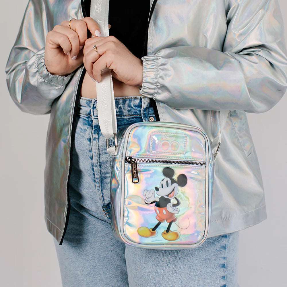 Disney 100 - Mickey Mouse Holographic Crossbody Bag and ID/Coin Bag