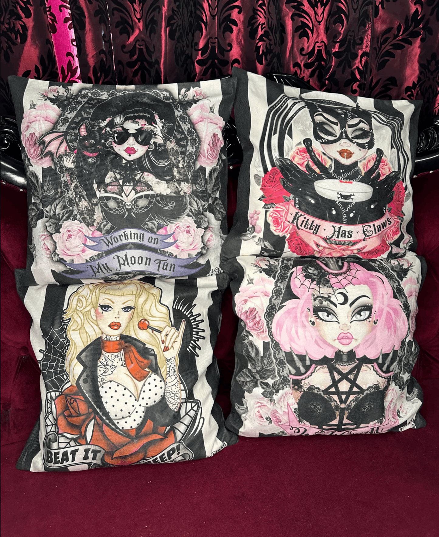 MOONTAN - Rose Demon Cushion Cover