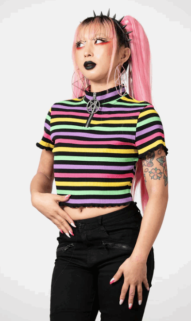 Rainbow Child Ribbed Crop Top