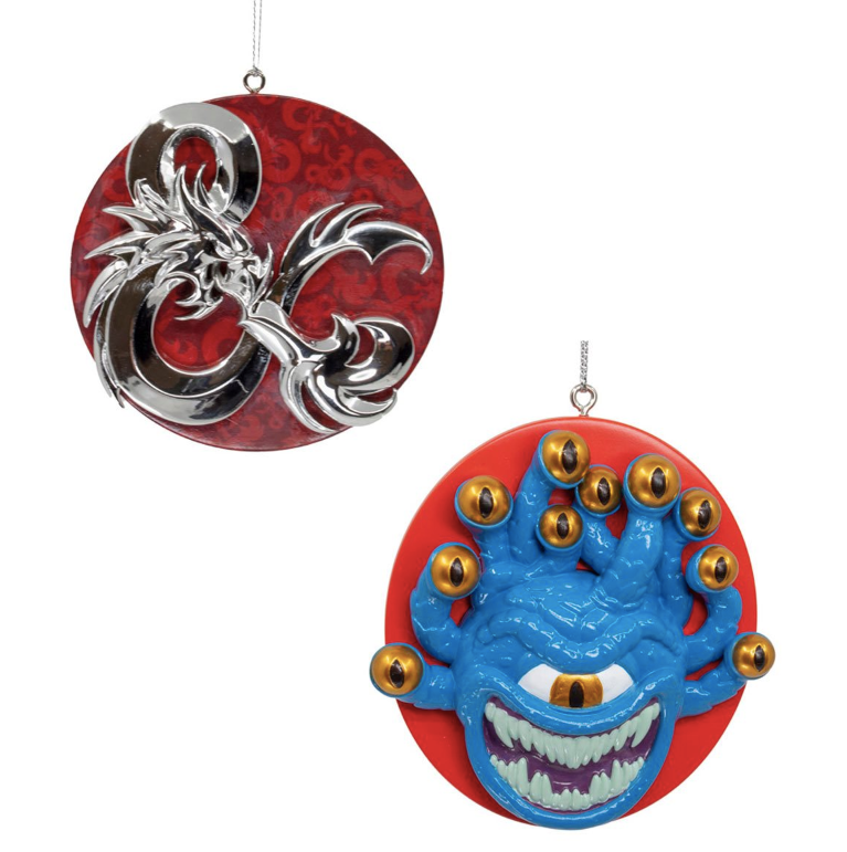 Dungeons & Dragons Logo and Beholder 3-Inch Resin Ornament 2-Pack Set