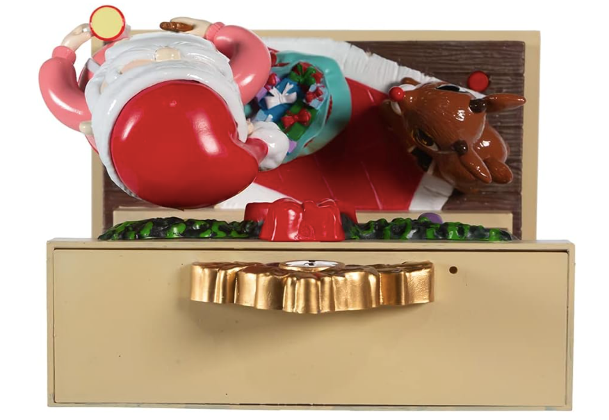 Rudolph the Red-Nosed Reindeer with Santa Light-Up Fireplace 7-Inch Table Piece