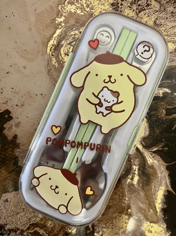 POMPOMPURIN - reusable cutlery bento set