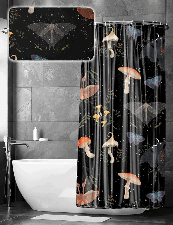 DARK DIVINE - Shower Curtain / Bath Mat Set