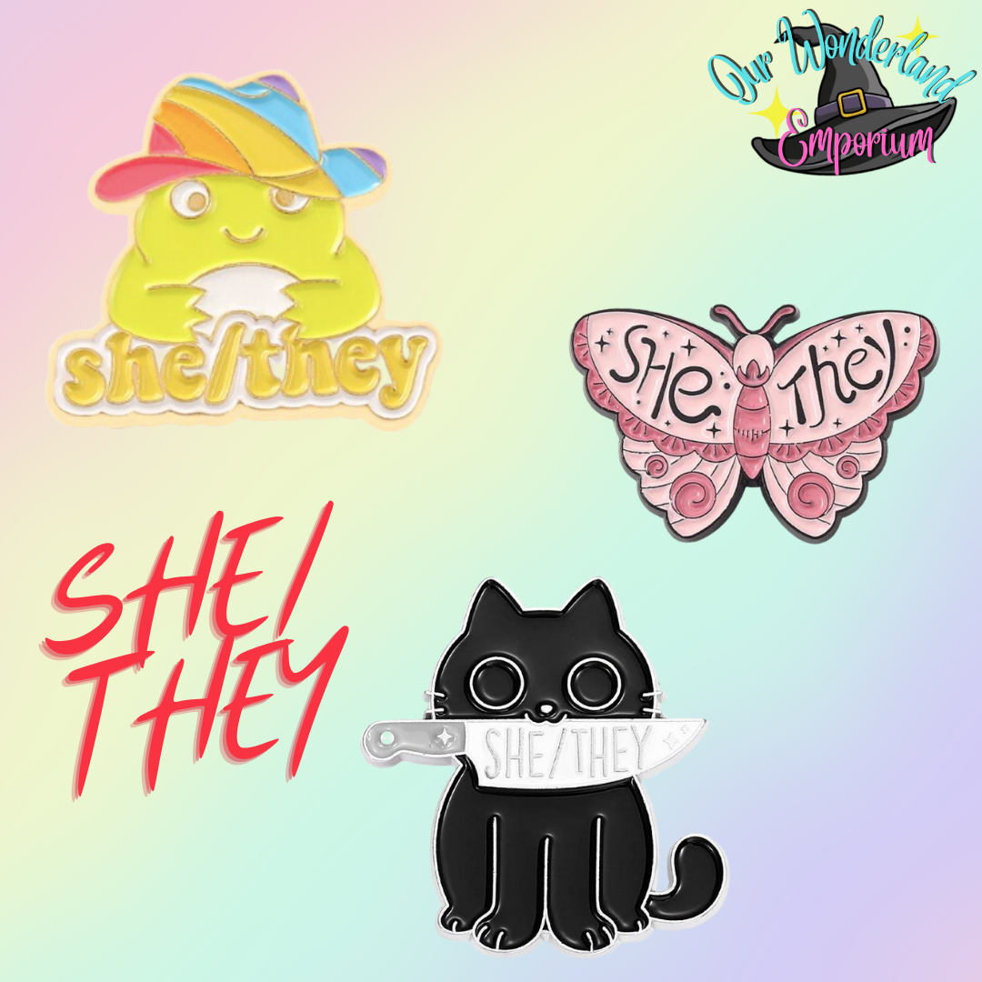 She/They Pronoun Pin